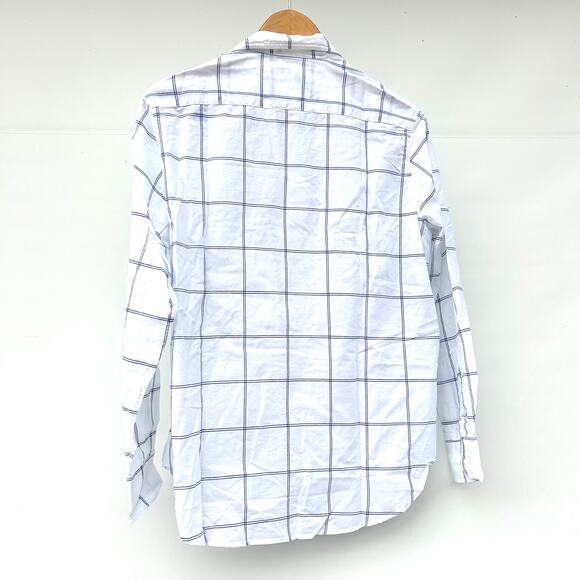 Frank & Eileen Eileen Button-Up Chambray Blue White Windowpane Top Cotton Small - Picture 3 of 7
